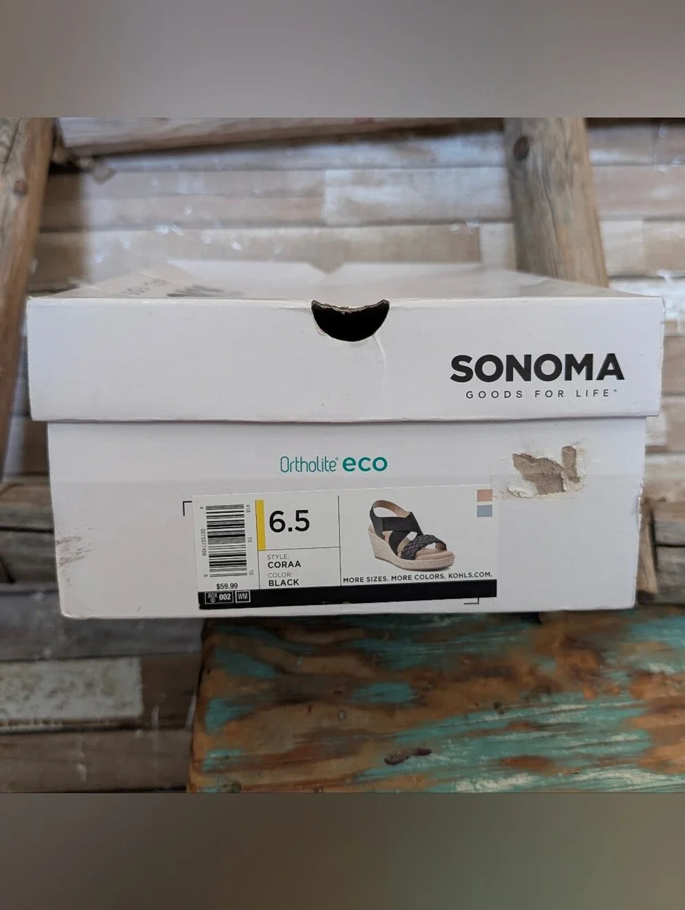 Sonoma Ortholite Eco Style Corra Espadrilles Black Wedges